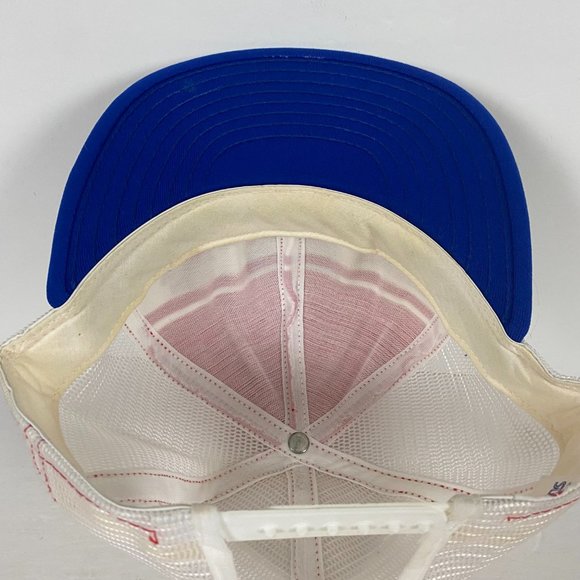 Vintage New York Rangers AJD Super Stripe Split Bar Snapback Hat NHL Made in USA - Picture 5 of 6